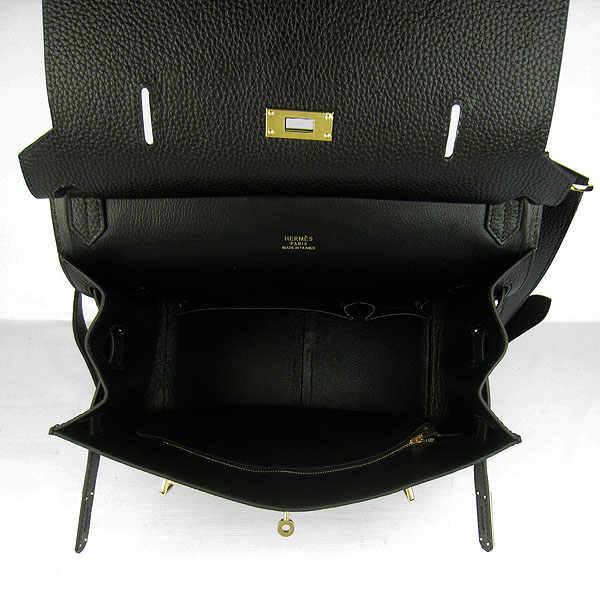 Replica Hermes Jypsiere Fjord Leather Messenger Bag Black H6508 - 1:1 Copy